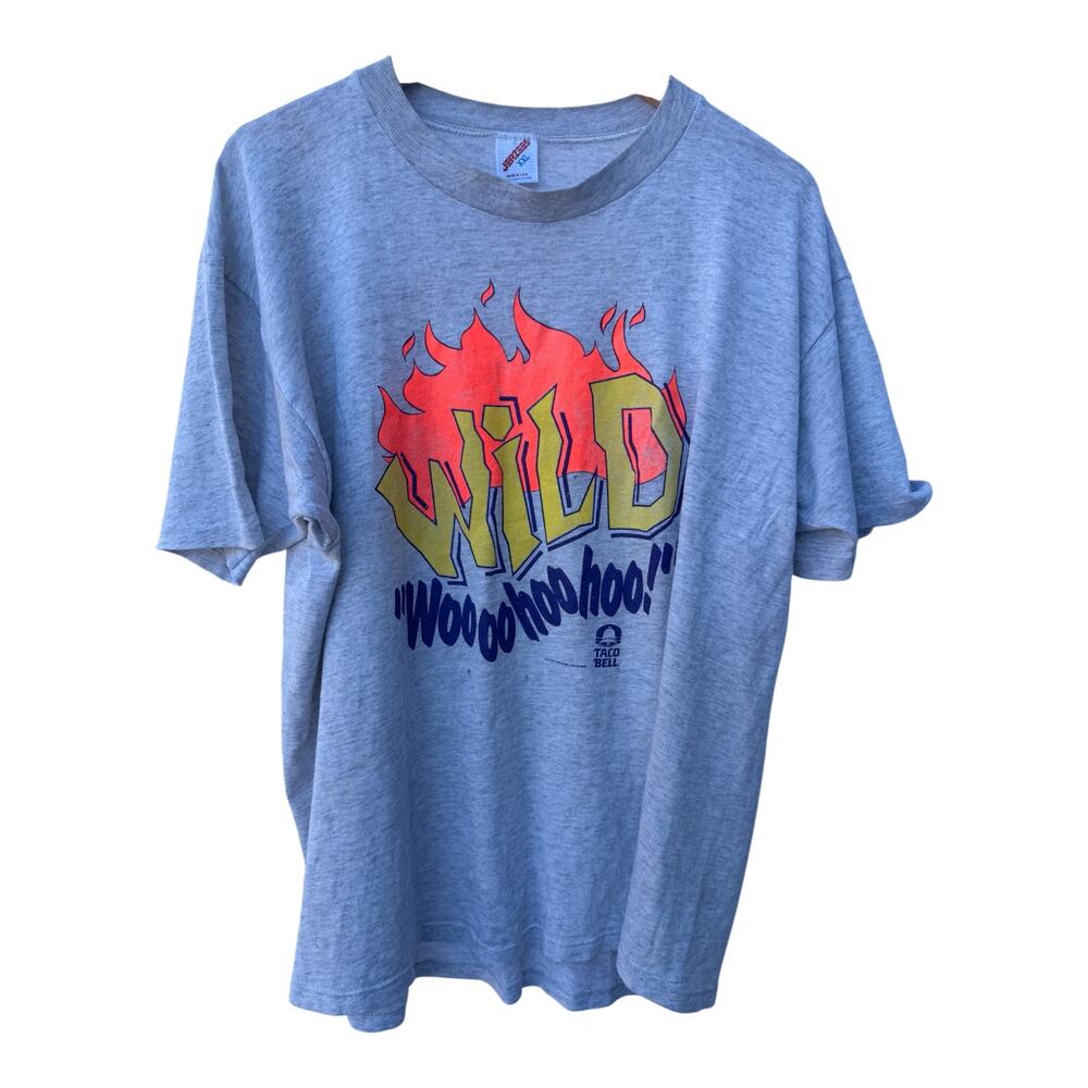 Jerzees Gray T-Shirts Wild Taco Bell Graphic Short Sleeve T-Shirt XXL